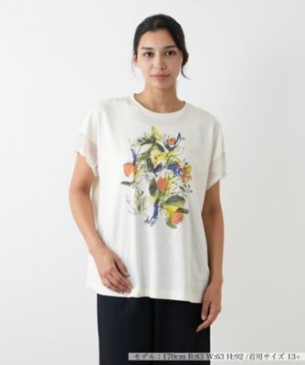 異素材切替プリントTシャツ【MUSE BY ROCHAS