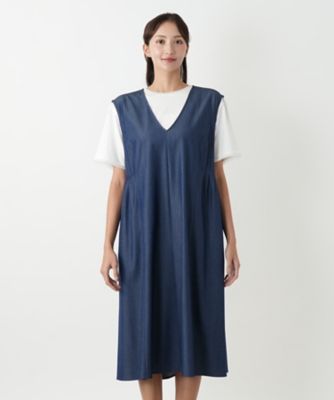 タグ付美品レリアン9号 ストレッチジャンパースカート　ネイビー ジャンパースカート【プラス企画】 | Leilian plus house (Women
