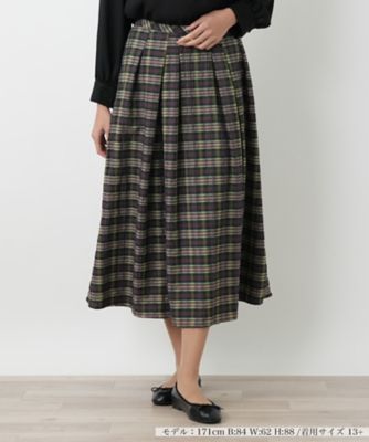 【送料無料】Leilian plus house (Women/大きいサイズ)/レリアン プラスハウス フレアスカート【Leilian WHITE LABEL】44ミドリ 【三越伊勢丹/公式】