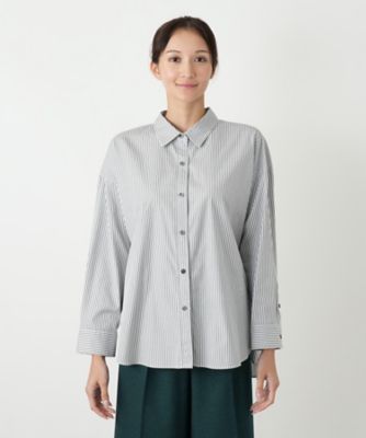 未使用に近い Leilian 13+ リネン コットン シャツ プラスハウス シャツブラウス【Leilian WHITE LABEL