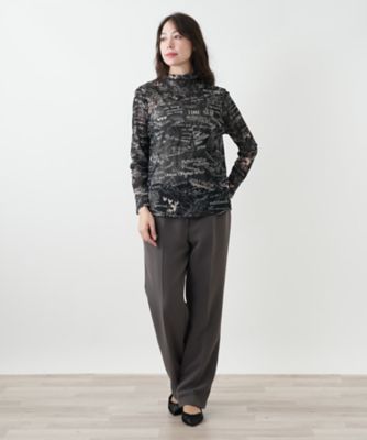 レリアン Leilian シアー フリル ブラウス 長袖 大きいサイズ 15+ レリアン Leilian シアー フリル ブラウス 長袖 大きいサイズ 15+