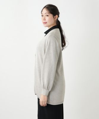 美品✨レリアン プラスハウス13＋ 上品ラメカーディガン✨ゆったり