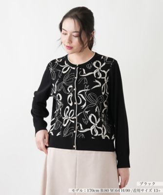 【送料無料】Leilian plus house (Women/大きいサイズ)/レリアン プラスハウス カーディガン 99クロ トップス【三越伊勢丹/公式】