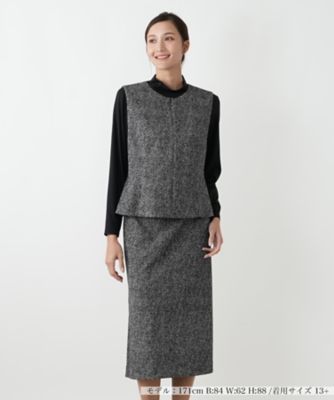 【送料無料】Leilian plus house (Women/大きいサイズ)/レリアン プラスハウス ベストスーツ 98グレー 【三越伊勢丹/公式】