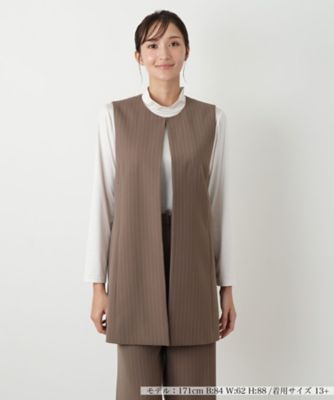 ＜Leilian plus house (Women/大きいサイズ)＞ピンストライプロングジレ