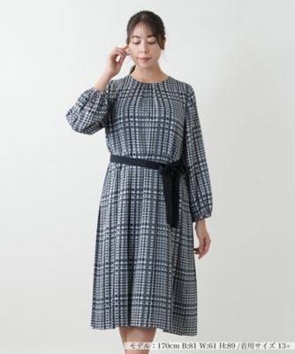 【送料無料】Leilian plus house (Women/大きいサイズ)/レリアン プラスハウス ワンピース【Leilian WHITE LABEL】33サックス ワンピース・ドレス【三越伊勢丹/公式】