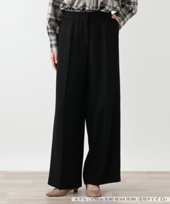 【送料無料】Leilian plus house (Women/大きいサイズ)/レリアン プラスハウス ワイドパンツ 99クロ パンツ・ズボン【三越伊勢丹/公式】