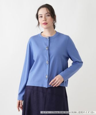 【送料無料】Leilian plus house (Women/大きいサイズ)/レリアン プラスハウス カーディガン 34アオ トップス【三越伊勢丹/公式】