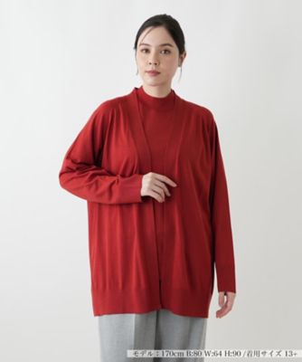 【送料無料】Leilian plus house (Women/大きいサイズ)/レリアン プラスハウス カーディガン 66オレンジ トップス【三越伊勢丹/公式】