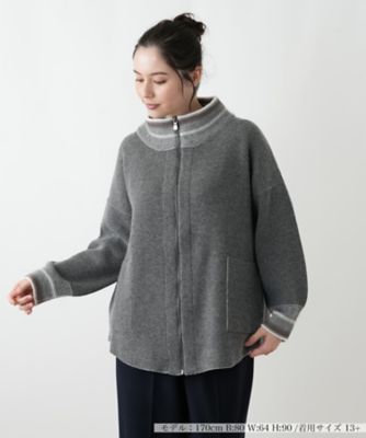 【送料無料】Leilian plus house (Women/大きいサイズ)/レリアン プラスハウス ブルゾン【TRICOT PERUGIA】97グレー コート・ジャケット【三越伊勢丹/公式】