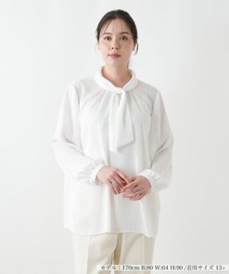 【送料無料】Leilian plus house (Women/大きいサイズ)/レリアン プラスハウス ブラウス【ROCHAS Premiere】91アイボリー トップス【三越伊勢丹/公式】