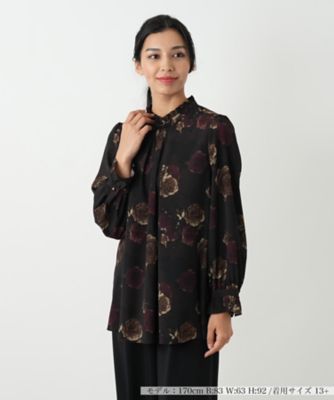 【送料無料】Leilian plus house (Women/大きいサイズ)/レリアン プラスハウス ブラウス【ROCHAS Premiere】79ワイン トップス【三越伊勢丹/公式】