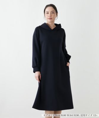 【送料無料】Leilian plus house (Women/大きいサイズ)/レリアン プラスハウス フーディーワンピース 39ネービーブルー ワンピース・ドレス【三越伊勢丹/公式】