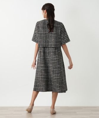 美品 レリアン 日本製 ツイード風ワンピース 黒系 11サイズ 秋冬◎ 美品 レリアン 日本製 ツイード風ワンピース 黒系 11サイズ 秋冬◎