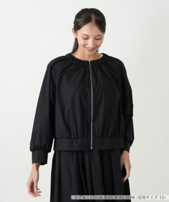 【送料無料】Leilian plus house (Women/大きいサイズ)/レリアン プラスハウス ノーカラーブルゾン 99クロ コート・ジャケット【三越伊勢丹/公式】