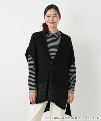 【送料無料】Leilian plus house (Women/大きいサイズ)/レリアン プラスハウス ベスト【CINZIA CALDI】99クロ コート・ジャケット【三越伊勢丹/公式】