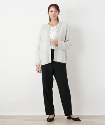 I452 美品 XL レリアンプラスハウス カーディガン グレー レディース I452 美品 XL レリアンプラスハウス カーディガン グレー