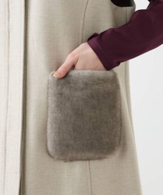 ♡新品タグ付♡ ボールジィ　ファーポケットロングジレ　グレー　定価4.9万 BALLSEY（ボールジィ）の「プレーンダブルフェイス ファーポケット