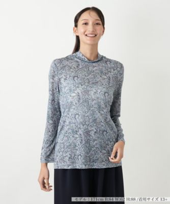 ＜Leilian plus house (Women/大きいサイズ)＞ペイズリーハイネックカットソー【Ｌｅｉｌｉａｎ　ＷＨＩＴＥ　ＬＡＢＥＬ】