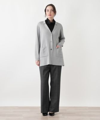 Leilian シルク　グレー カーディガン サイズ13号 定価68250円 Leilian シルク グレー カーディガン サイズ13号 定価68250円