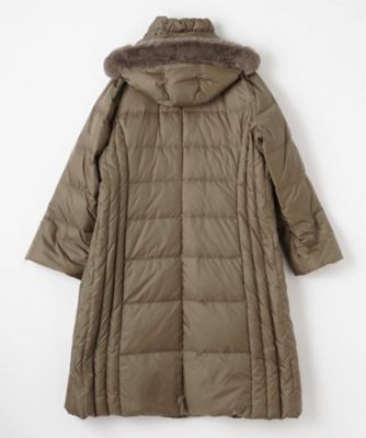 送料無料】フーデッドダウンコート【Leilian WHITE