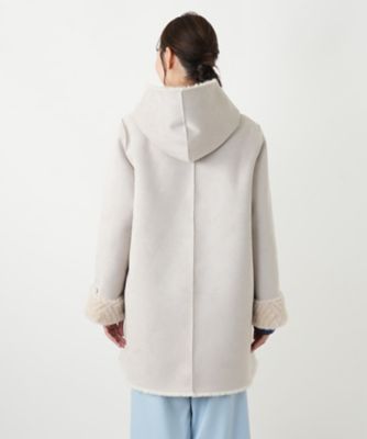 店舗人気】ファー風フードコート【Leilian WHITE
