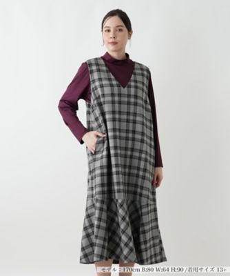 【送料無料】Leilian plus house (Women/大きいサイズ)/レリアン プラスハウス ジャンパースカート【Leilian WHITE LABEL】97グレー 【三越伊勢丹/公式】