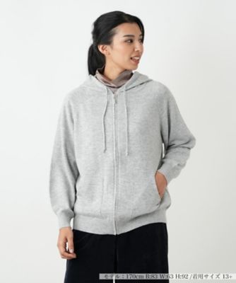 【送料無料】Leilian plus house (Women/大きいサイズ)/レリアン プラスハウス フーディーカーディガン【Leilian WHITE LABEL】95グレー トップス【三越伊勢丹/公式】