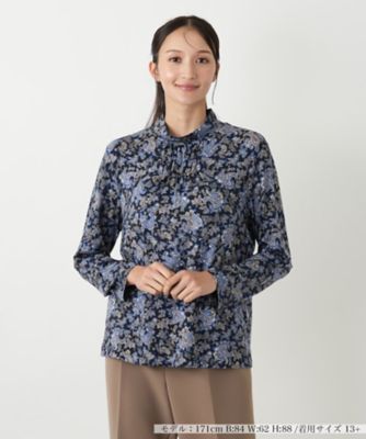 ＜Leilian plus house (Women/大きいサイズ)＞ペイズリーハイネックカットソー【Ｌｅｉｌｉａｎ　ＷＨＩＴＥ　ＬＡＢＥＬ】