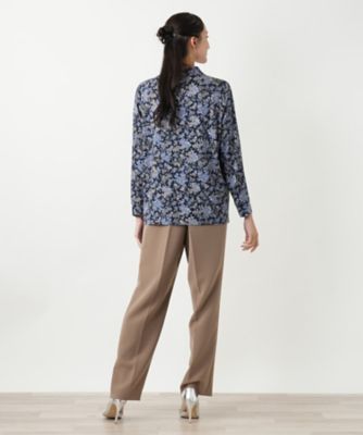 ペイズリー柄ポロシャツチュニック【Leilian WHITE