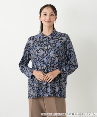 ＜Leilian plus house (Women/大きいサイズ)＞ペイズリー柄ポロシャツチュニック【Ｌｅｉｌｉａｎ　ＷＨＩＴＥ　ＬＡＢＥＬ】