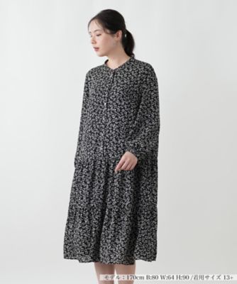 大きいサイズ レリアン ワンピース ネイビー 洗える ミディ丈 リボン 17号 大きいサイズ レリアン ワンピース ネイビー 洗える ミディ丈