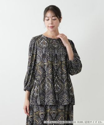 ハ*ノ様 【タグ付き美品】レリアン プラスハウス ボタニカルフラワーブラウス 1 店舗人気】ボタニカル柄ブラウス|レリアン プラスハウス