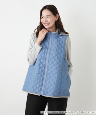 【送料無料】Leilian plus house (Women/大きいサイズ)/レリアン プラスハウス ベスト【Leilian WHITE LABEL】34アオ コート・ジャケット【三越伊勢丹/公式】