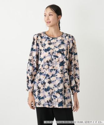 ＜Leilian plus house (Women/大きいサイズ)＞花柄ブラウス【Ｌｅｉｌｉａｎ　ＷＨＩＴＥ　ＬＡＢＥＬ】