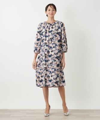花柄フレアワンピース【Leilian WHITE LABEL