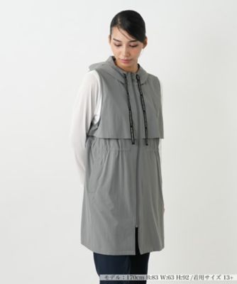 【送料無料】Leilian plus house (Women/大きいサイズ)/レリアン プラスハウス フーディーロングベスト【MUSE BY ROCHAS Premiere】95グレー コート・ジャケット【三越伊勢丹/公式】