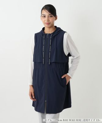 ＜Leilian plus house (Women/大きいサイズ)＞フーディーロングベスト【ＭＵＳＥ　ＢＹ　ＲＯＣＨＡＳ　Ｐｒｅｍｉｅｒｅ】