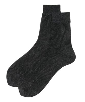 Leilian plus house (Women/大きいサイズ)/レリアン プラスハウス ラメクルーソックス 99クロ 靴下【三越伊勢丹/公式】