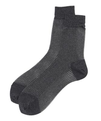 Leilian plus house (Women/大きいサイズ)/レリアン プラスハウス ラメクルーソックス 97グレー 靴下【三越伊勢丹/公式】