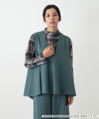 ＜Leilian plus house (Women/大きいサイズ)＞【ウォッシャブル】ベスト【ＢＯＵＲＧＥ】