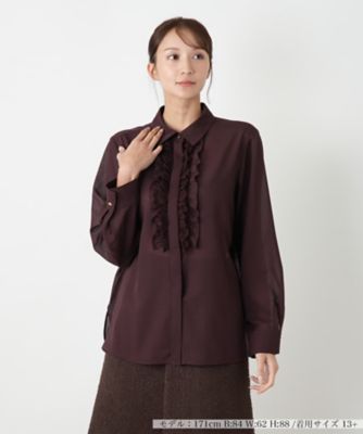 【送料無料】Leilian plus house (Women/大きいサイズ)/レリアン プラスハウス ブラウス 79ワイン トップス【三越伊勢丹/公式】