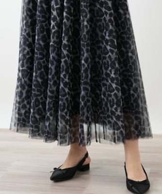 プリントチュールロングスカート【NEMIKA】 | Leilian plus