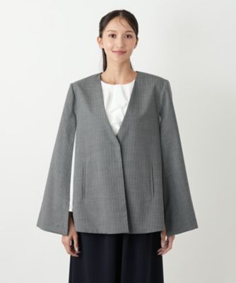 ストライプケープジャケット【NEMIKA】 | Leilian plus