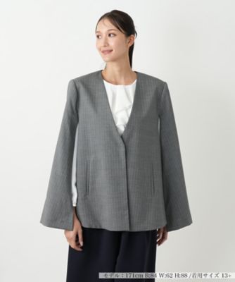 ストライプケープジャケット【NEMIKA】 | Leilian plus house