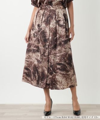 ＜Leilian plus house (Women/大きいサイズ)＞プリントフレアスカート【ＢＯＵＲＧＥ】