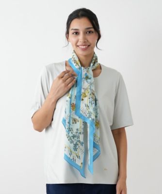【美品】レリアン　シルク スカーフ ボタニカルプリントスカーフ | Leilian plus house (Women