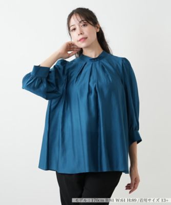 ＜Leilian plus house (Women/大きいサイズ)＞タックブラウス【ＢＯＵＲＧＥ】
