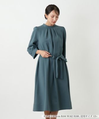 ＜Leilian plus house (Women/大きいサイズ)＞スタンドカラーワンピース【ＢＯＵＲＧＥ】