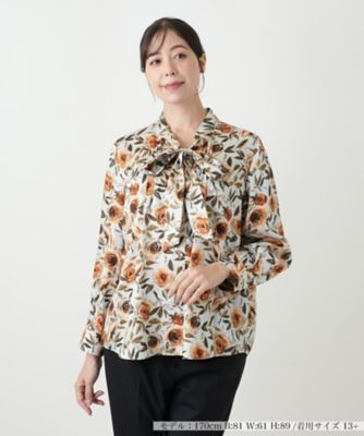 【送料無料】Leilian plus house (Women/大きいサイズ)/レリアン プラスハウス ブラウス【ROCHAS Premiere】64オレンジ トップス【三越伊勢丹/公式】